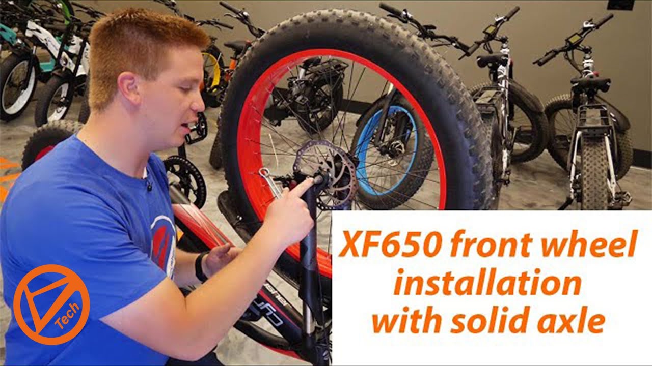 Cyrusher XF650 front wheel installation with solid axle