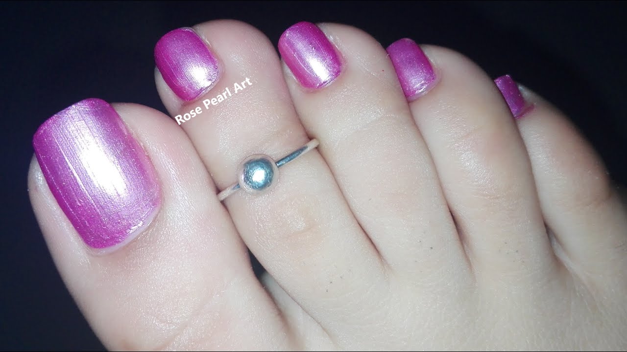 Metallic Pink Pedicure Tutorial | Rose Pearl