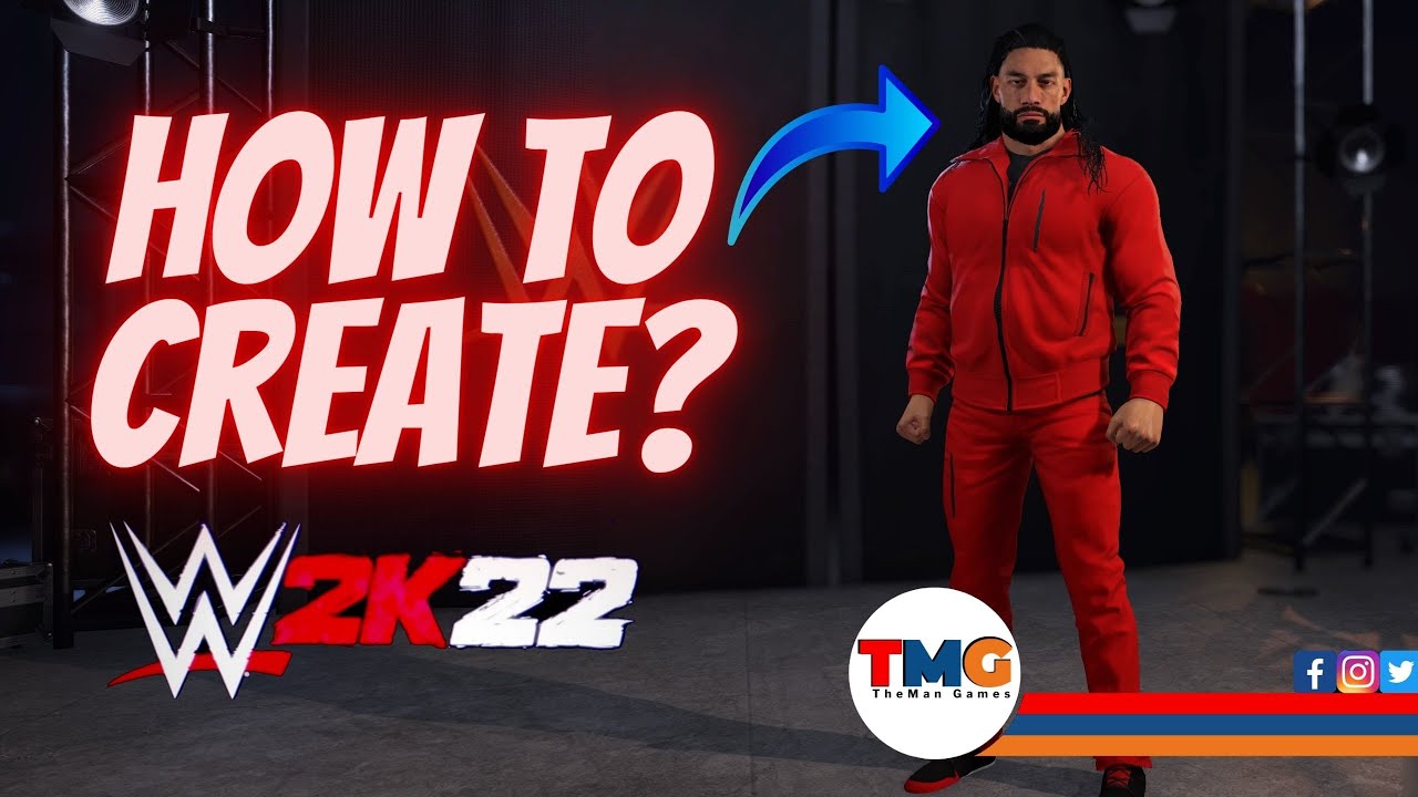 How To Create Roman Reigns Red Track Suit Attire! WWE 2K22 Creations