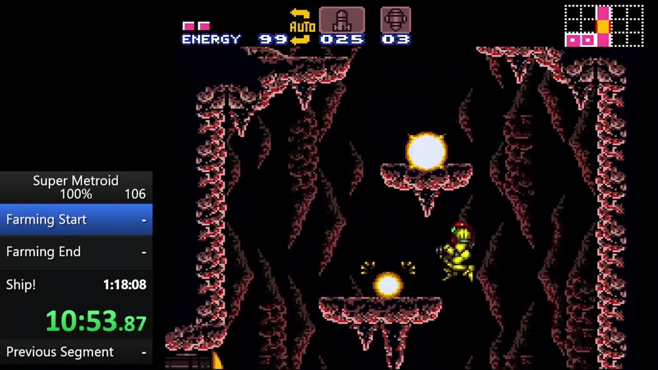 スーパーメトロイド100% RTA (1:16:35)