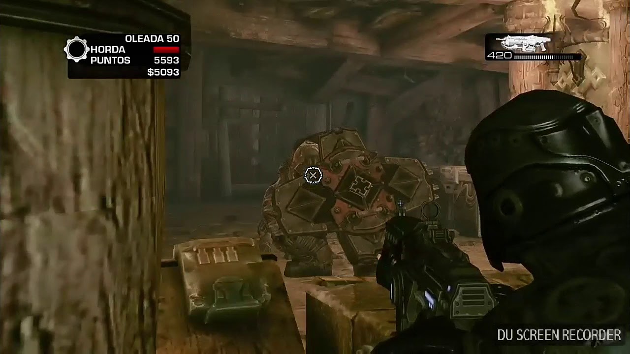 Gears of war3 modo horda en locura #50. 1 player sin perder ( trincheras)