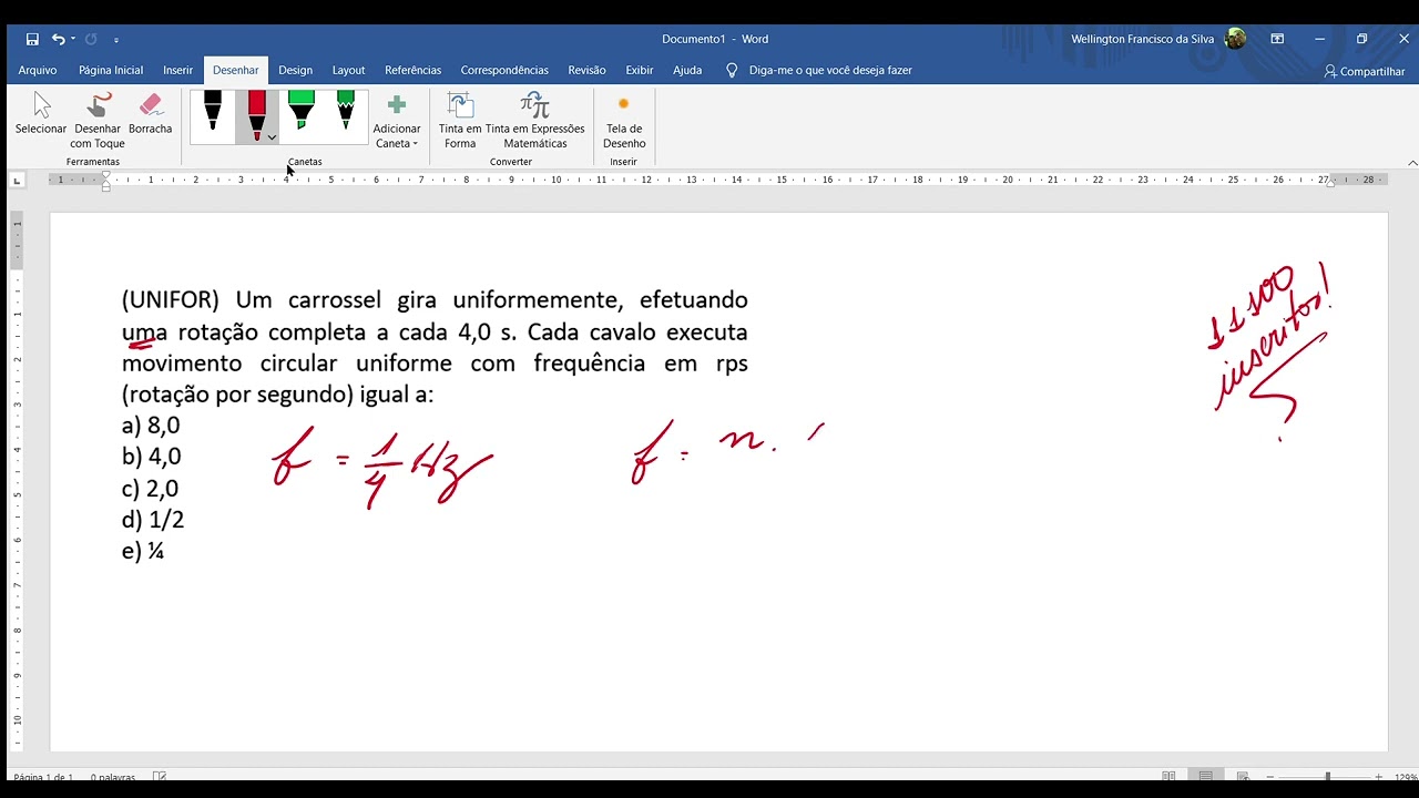 (UNIFOR) Um carrossel gira uniformemente, efetuando uma rota&ccedil;&atilde;o completa a cada 4,0 s. Cada...