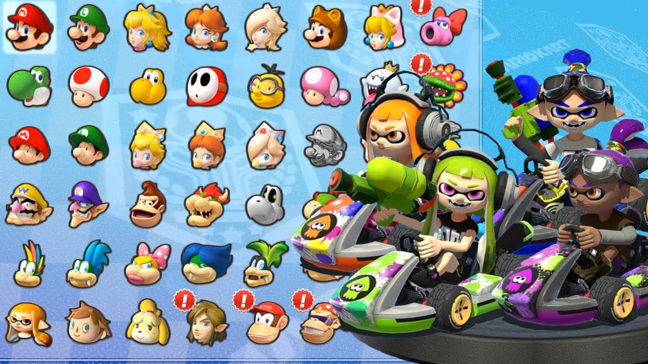 Mario Kart 8 Deluxe - All Splatoon Inklings Characters