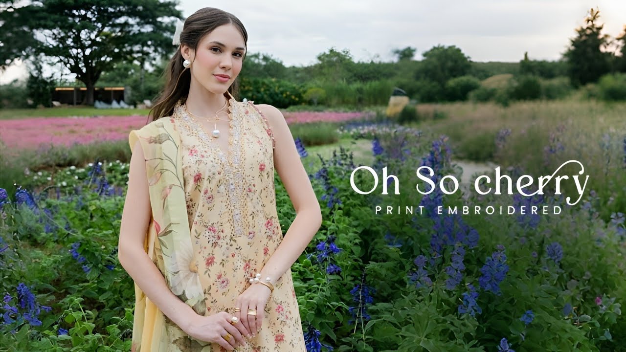 Izel Apperal Oh So Cherry Print & Embroidered Lawn Collection'26 | Izel Luxury Lawn Collection 2026