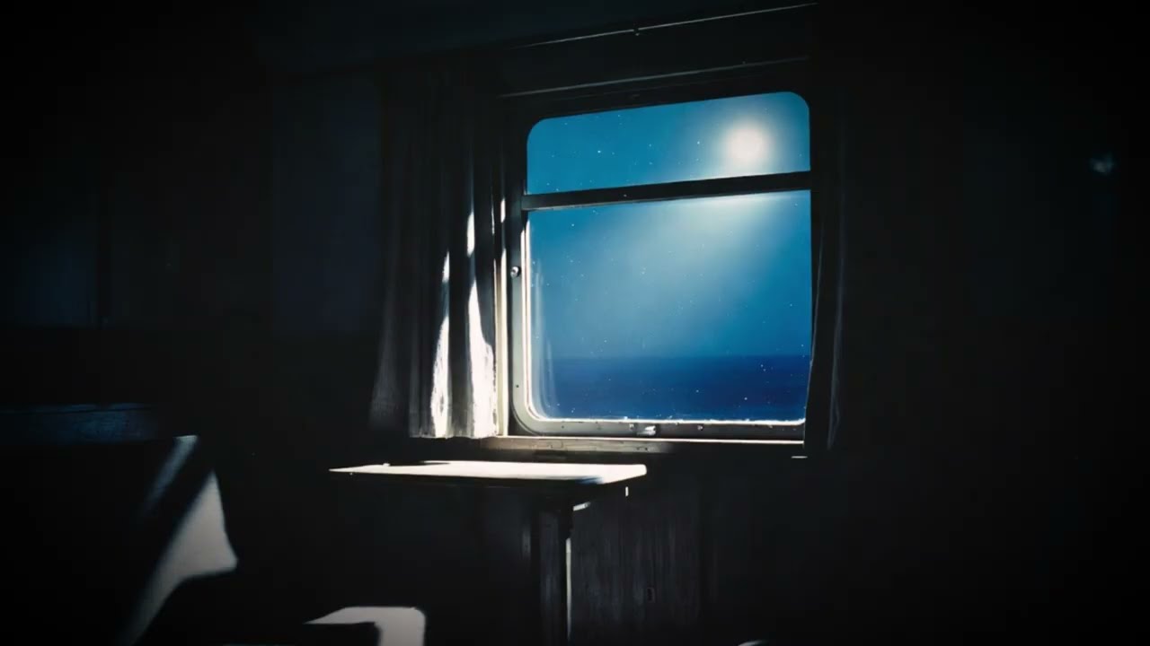 Night Train Deep Sleep Ambience (3 Hours) | Calm Dark Blue Cabin | ZVUKOPYS