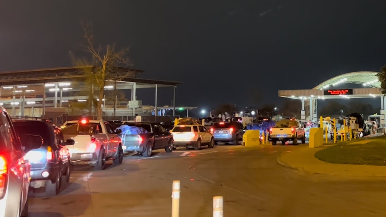 Saliendo para México por la frontera de piedras negras