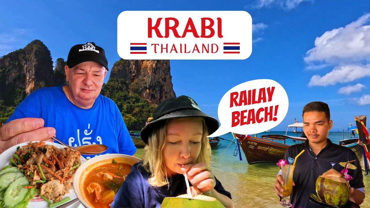 WOW! Thailand's Beach & Food Paradise 🏖️🇹🇭 Railay Beach, Krabi 🚤🏝️