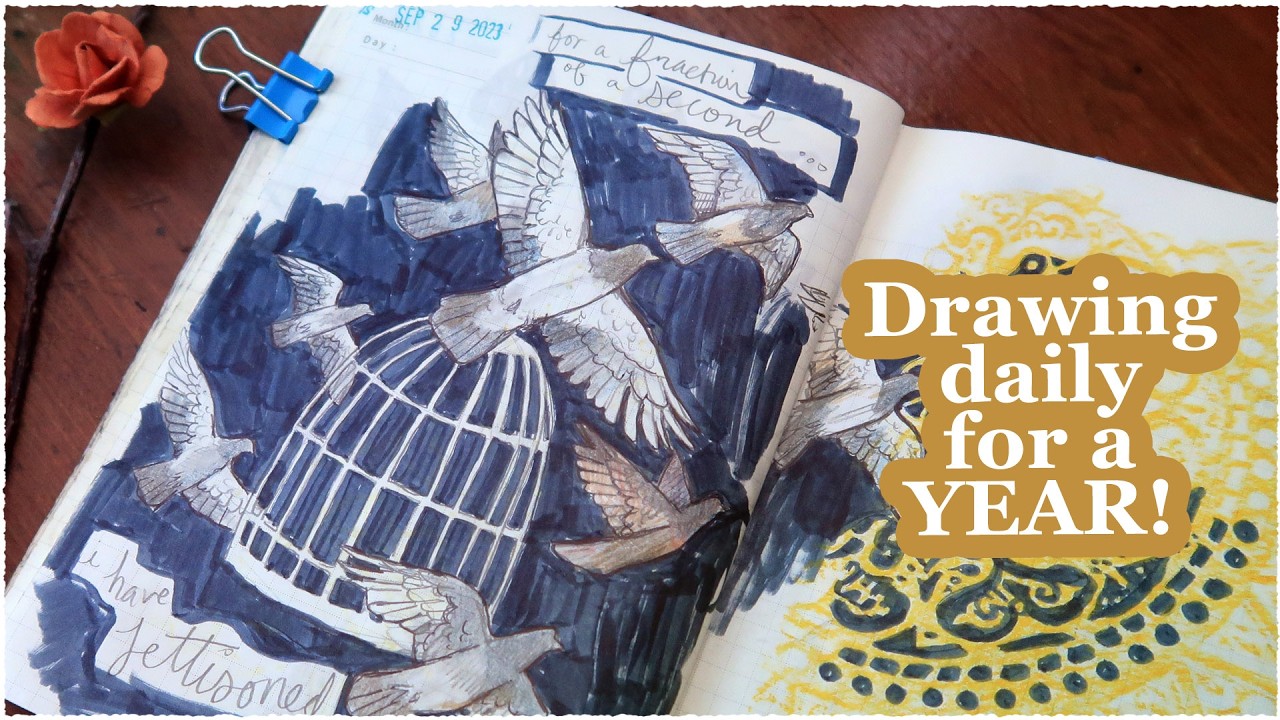 Drawing every day for a YEAR (sketchbook tour)