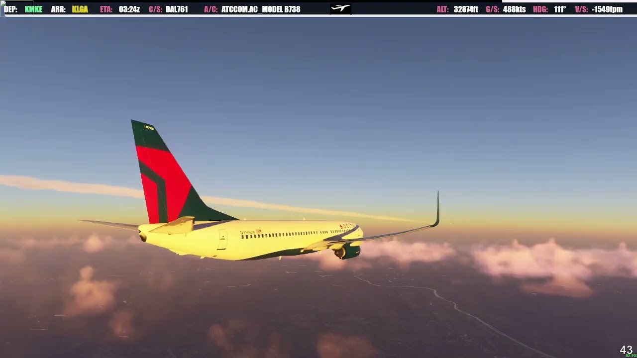 KMKE  Gen Mitchell Intl Milwaukee to KLGA  Laguardia Intl New York United States   DELTA761 B737-800