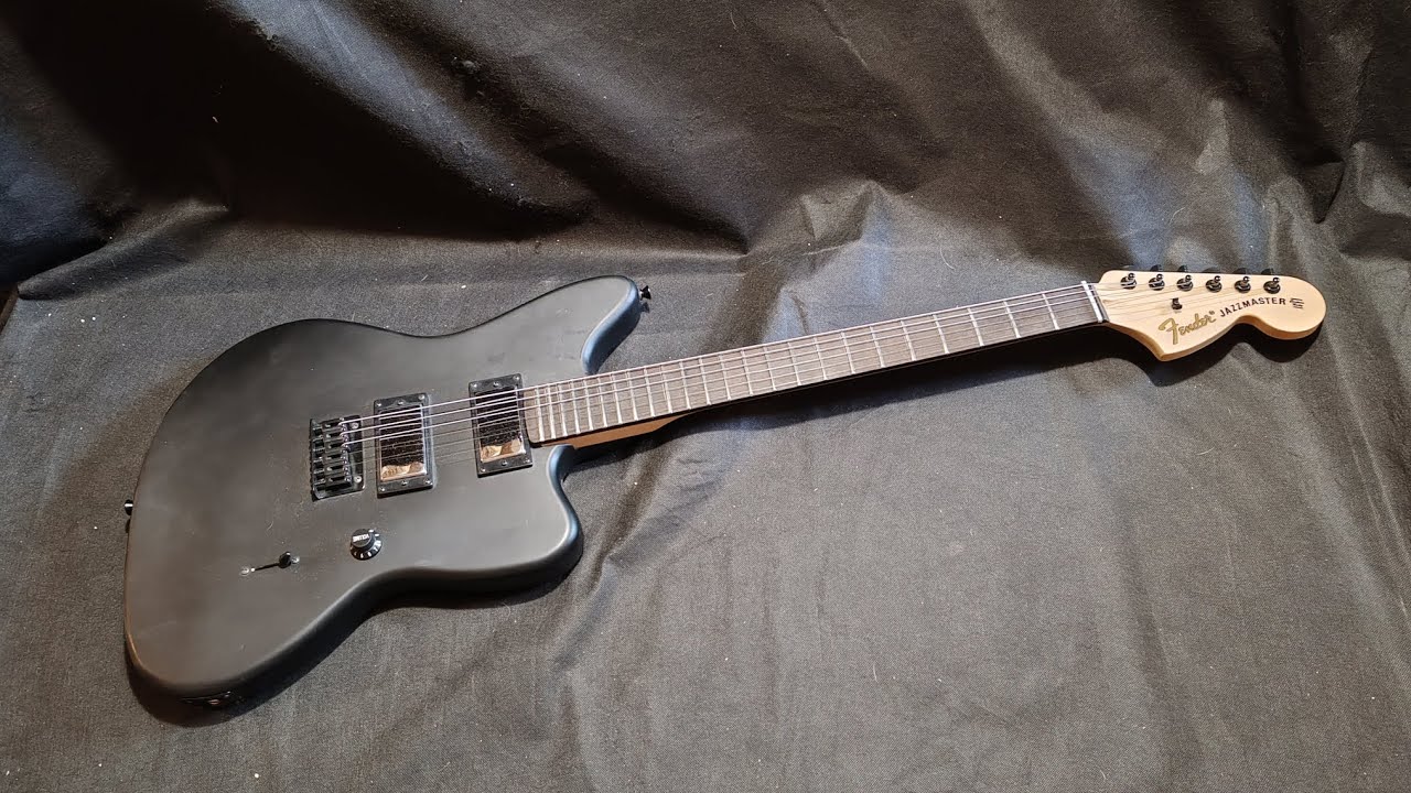 Обзор сборки китайской реплики Fender Jazzmaster Jim Root чёрный матовый сушеный и доработанный