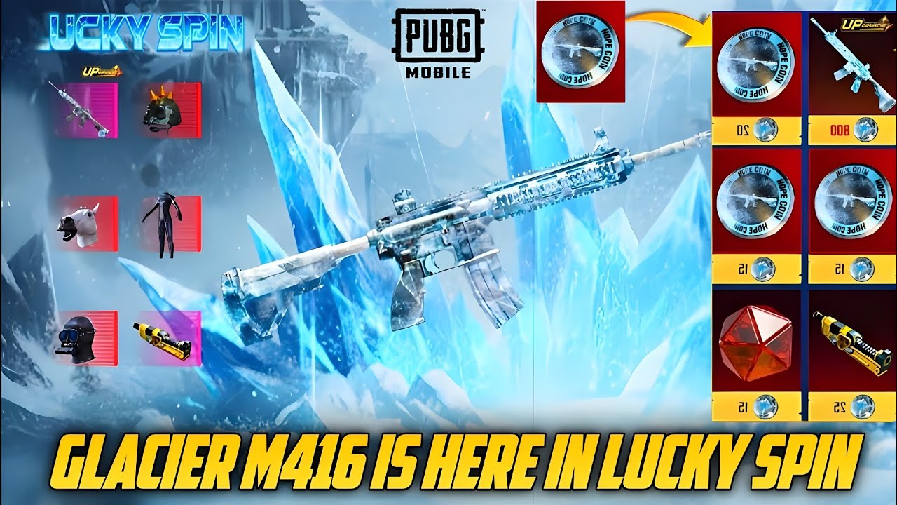 Glacier M416 in Lucky Spin || Redeem Glacier M416 With 350 Hope Lucky Coins || Free Lucky Coins PUBG