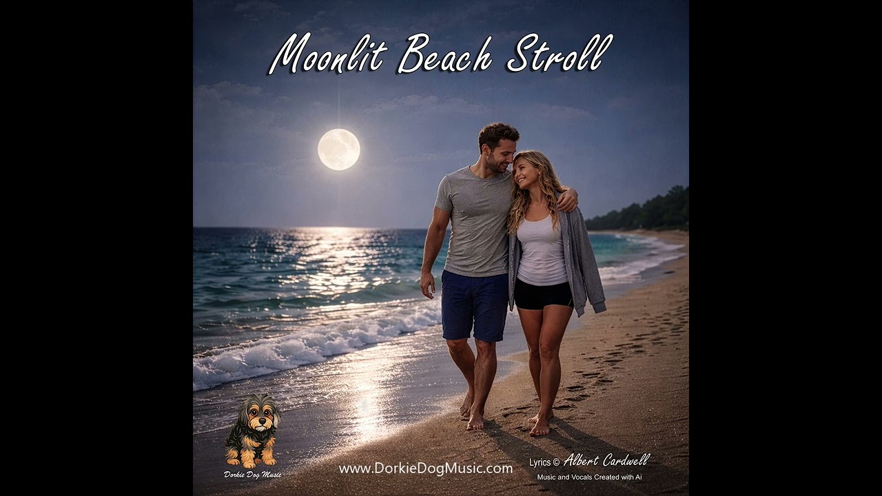 Moonlit Beach Stroll by Albert Cardwell