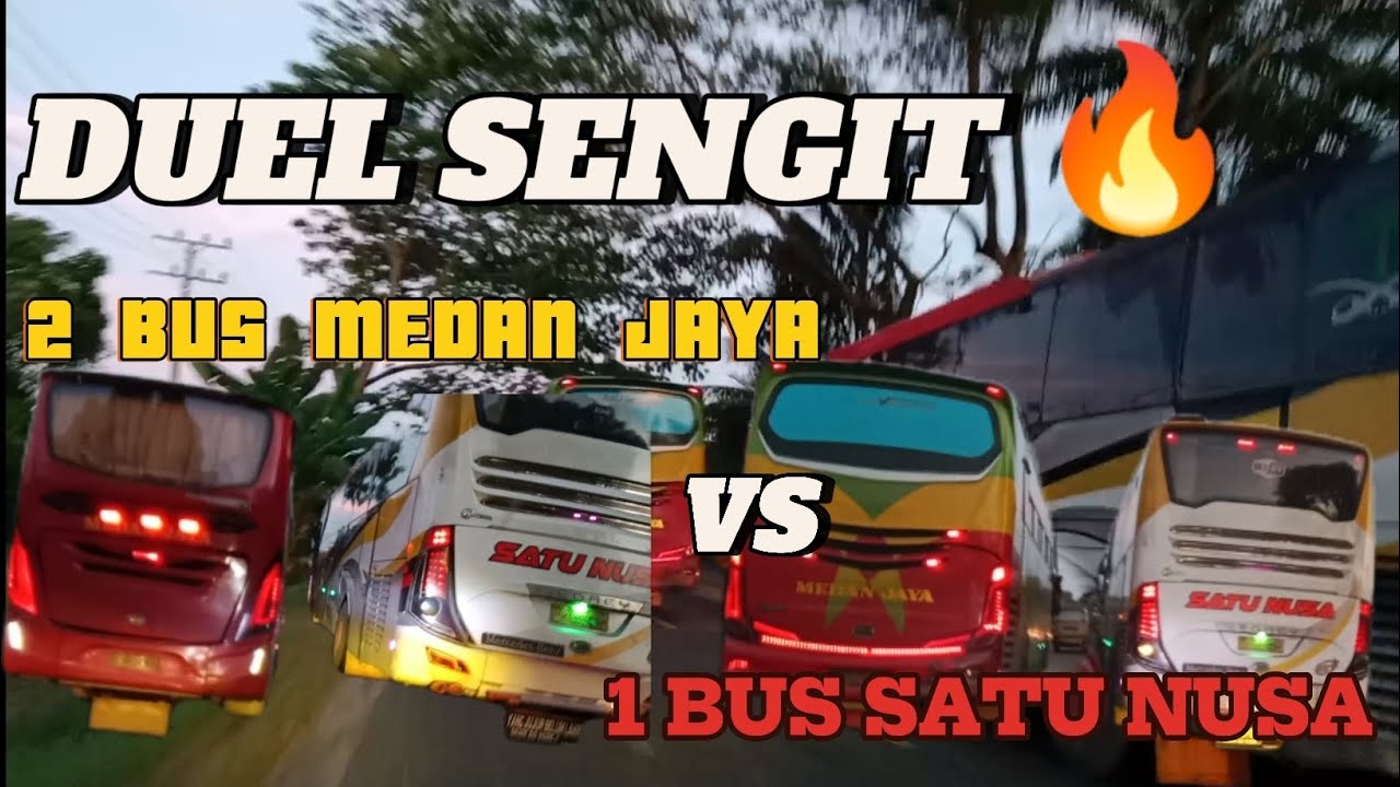 DUEL SENGIT 🔥2 BUS MEDAN JAYA VS 1 BUS SATU NUSA 😱 di Simpang Lidah Tanah