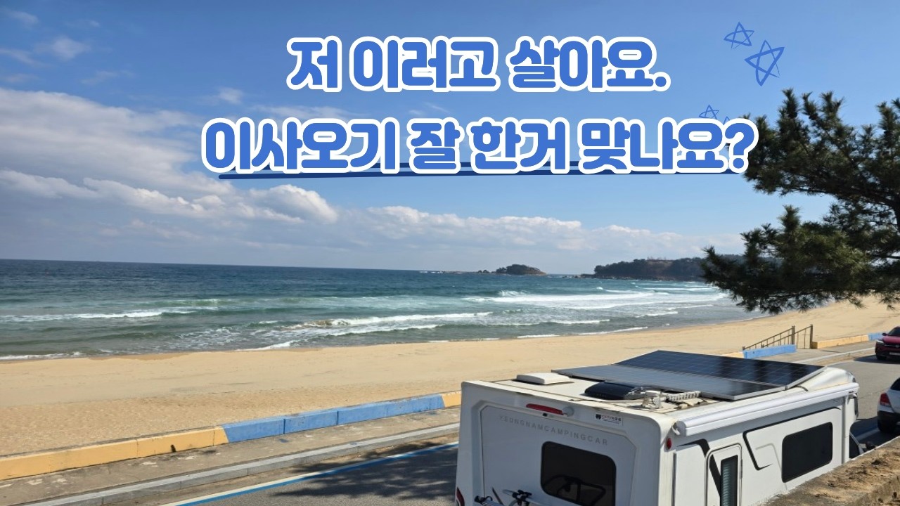 저 이러고 지냈어요.이사오기 잘 한거 맞나요?#캠핑카여행#강원도여행#캠핑#노지