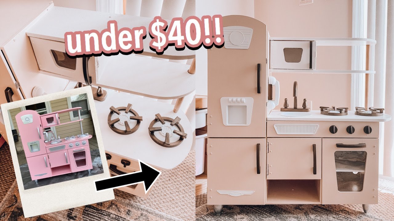 DIY PLAY KITCHEN MAKEOVER | KIDCRAFT VINTAGE KITCHEN TRANSFORMATION