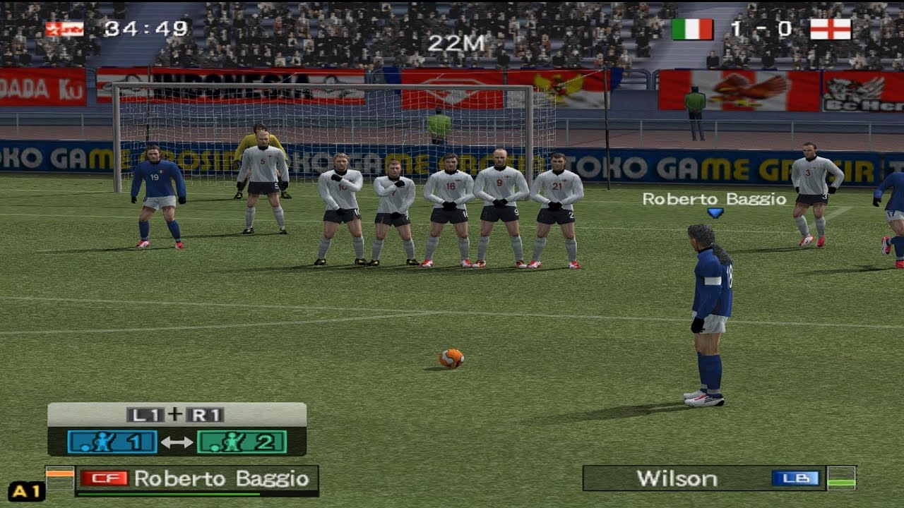 Winning eleven 10 Classic ITALY vs Classic England Gameplay 4K 60Fps HD - Ps2
