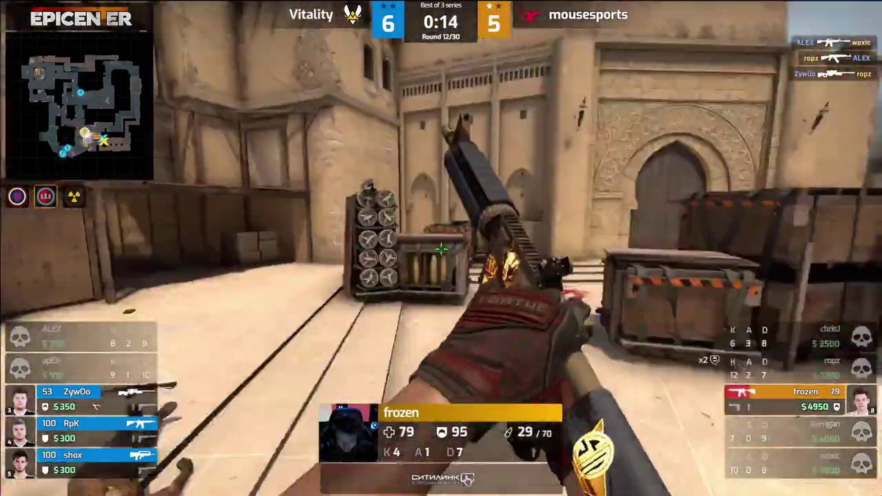 FROZEN clutch 3 vs 1 Vitality (Epicentr Mousesports vs Vitality)