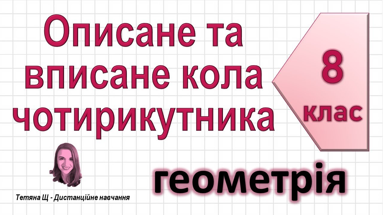 Описане та вписане кола чотирикутника. Геометрія 8 клас