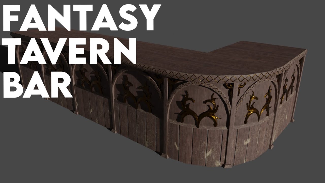 Fantasy tavern bar 3D model Timelapse