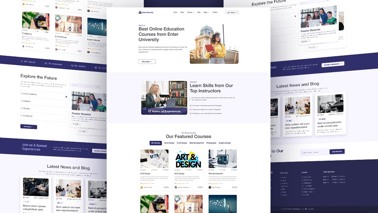 Education Website Design in Figma | Website Design Using Figma