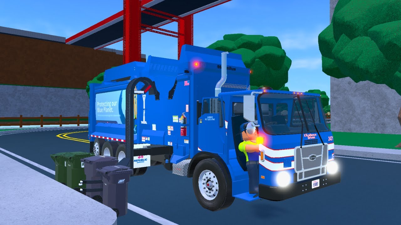 Roblox Garbage Trucks | Republic Services Revving Autocar ACX McNeilus ZR On A Trash Route