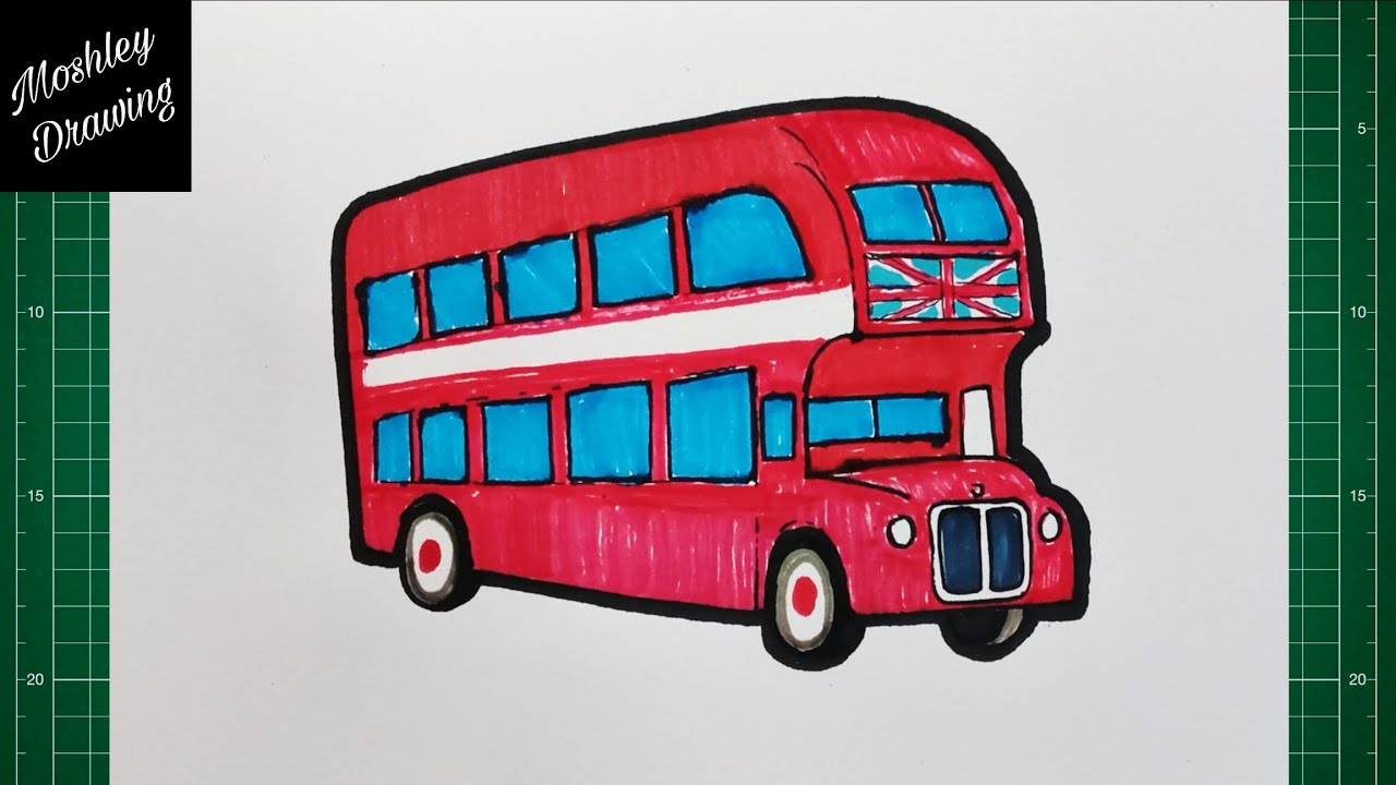 How to Draw a Double Decker Bus step by step