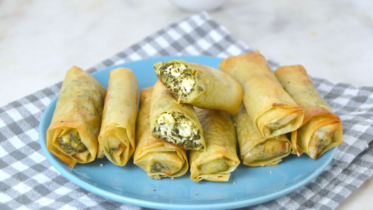 Rollitos de espinacas y queso feta ¡Fáciles, rapidos y deliciosos!