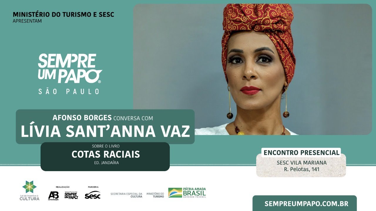 Lívia Sant’Anna Vaz participa do #SempreUmPapo no Sesc Vila Mariana
