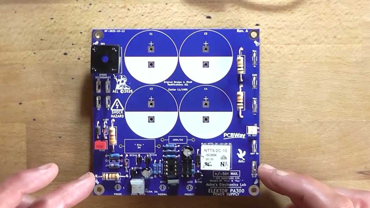 Сборка и тестирование печатной платы блока питания Elektor PA300