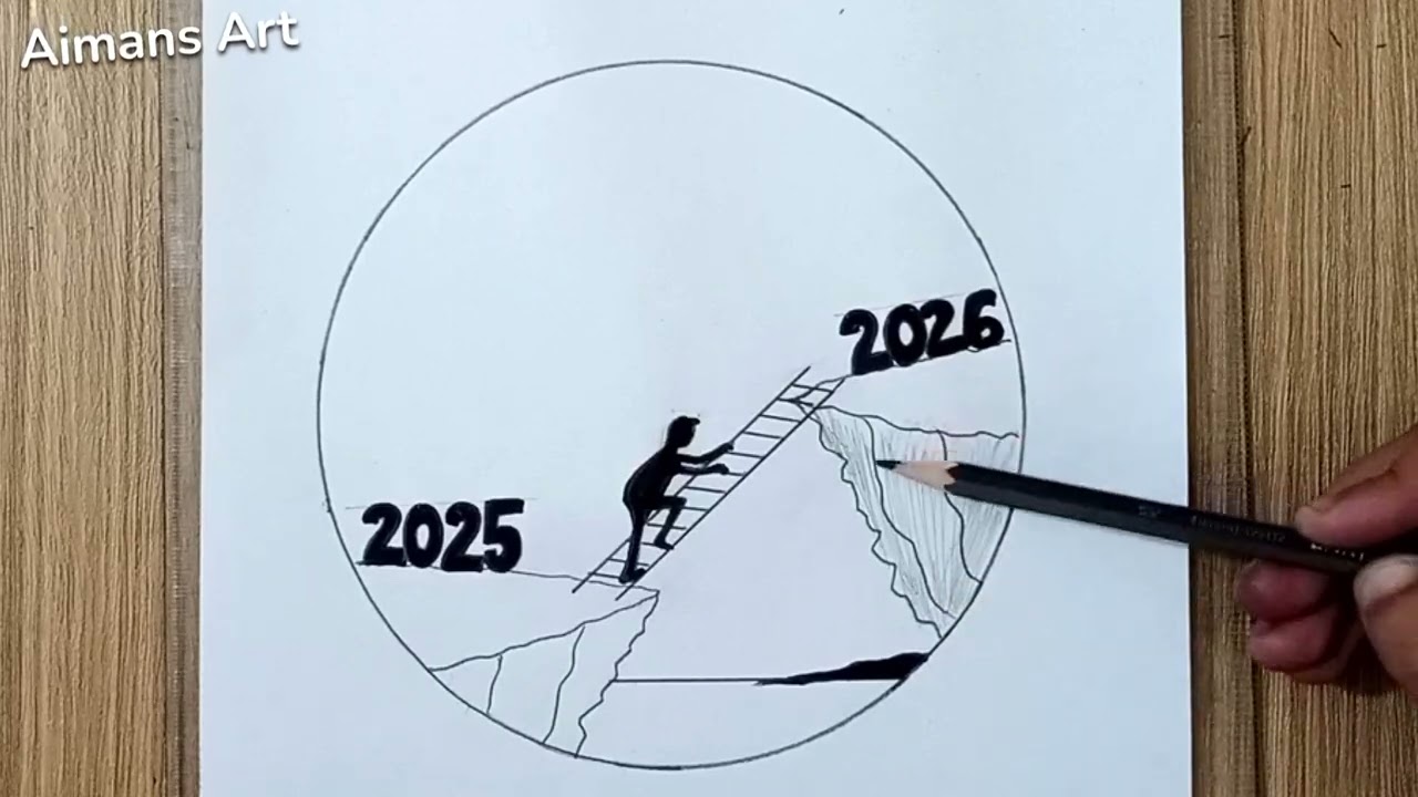 Рисунок в виде круга. С Новым годом 2026! || Новогодний специальный рисунок