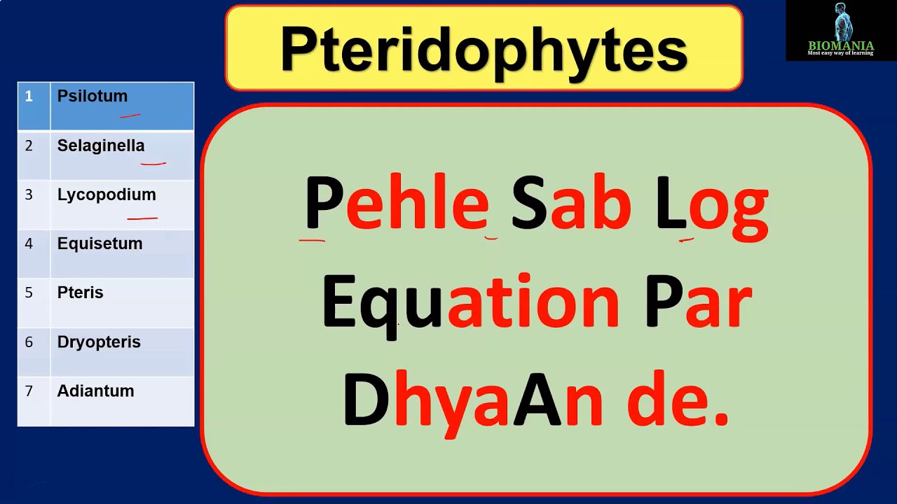 Plant Kingdom-Short Tricks | Pteridophyta Examples Short Tricks | Mnemonics | NEET 2020 | Biomania