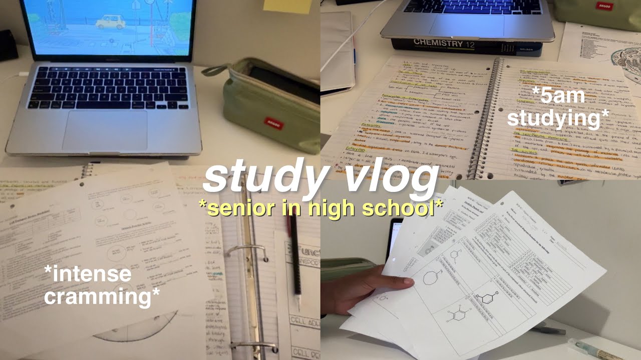 48hr *productive* high school STUDY VLOG📓 | cramming, lots of note-taking, 5am mornings