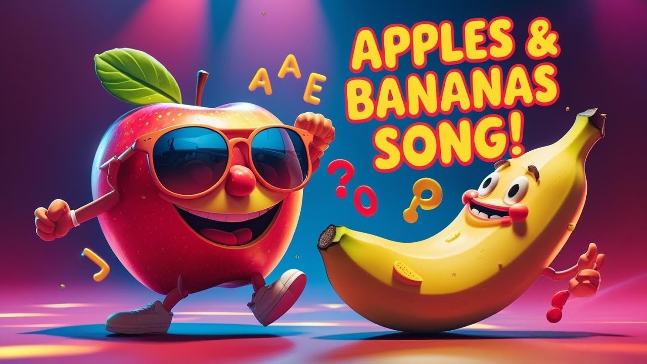 🍎 I Like to Eat Apples and Bananas | Fun Vowel Song for Kids 🍌
