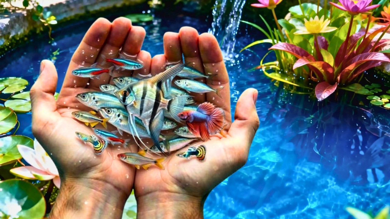 Catch colorful Aquarium fish in Giant colorful glowfish, catfish, Pencil fish, Baby Turtle