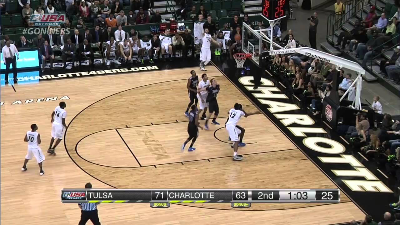 Charlotte 49ers Mens Basketball Highlights vs. Tulsa
