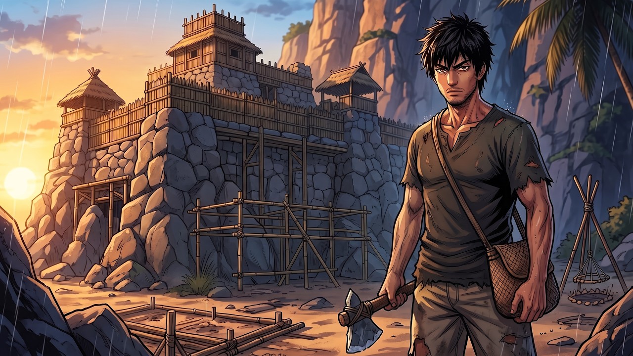 I Built a Fortress Alone on a Deadly Island&mdash;No Modern Tools Used.