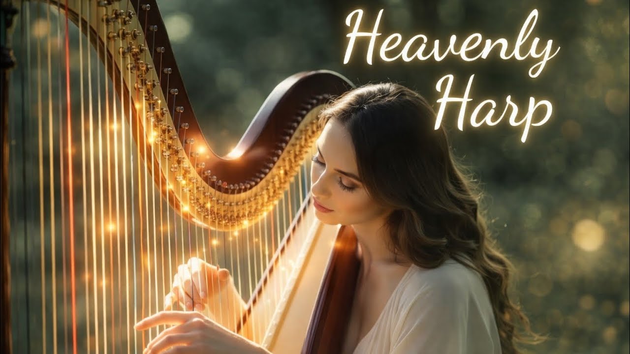 Beautiful Woman Playing Harp | Heavenly & Relaxing Harp Music