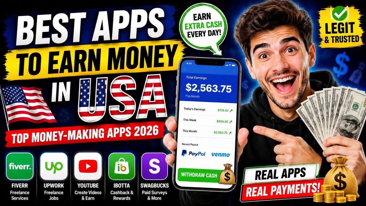 Best Apps to Earn Money in USA 💰 (Top Money-Making Apps 2026)