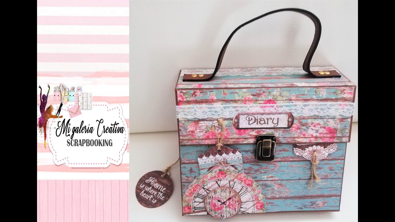 ALBUM MALETA SCRAP MADERA VINTAGE (Roses & Laces, Stamperia)