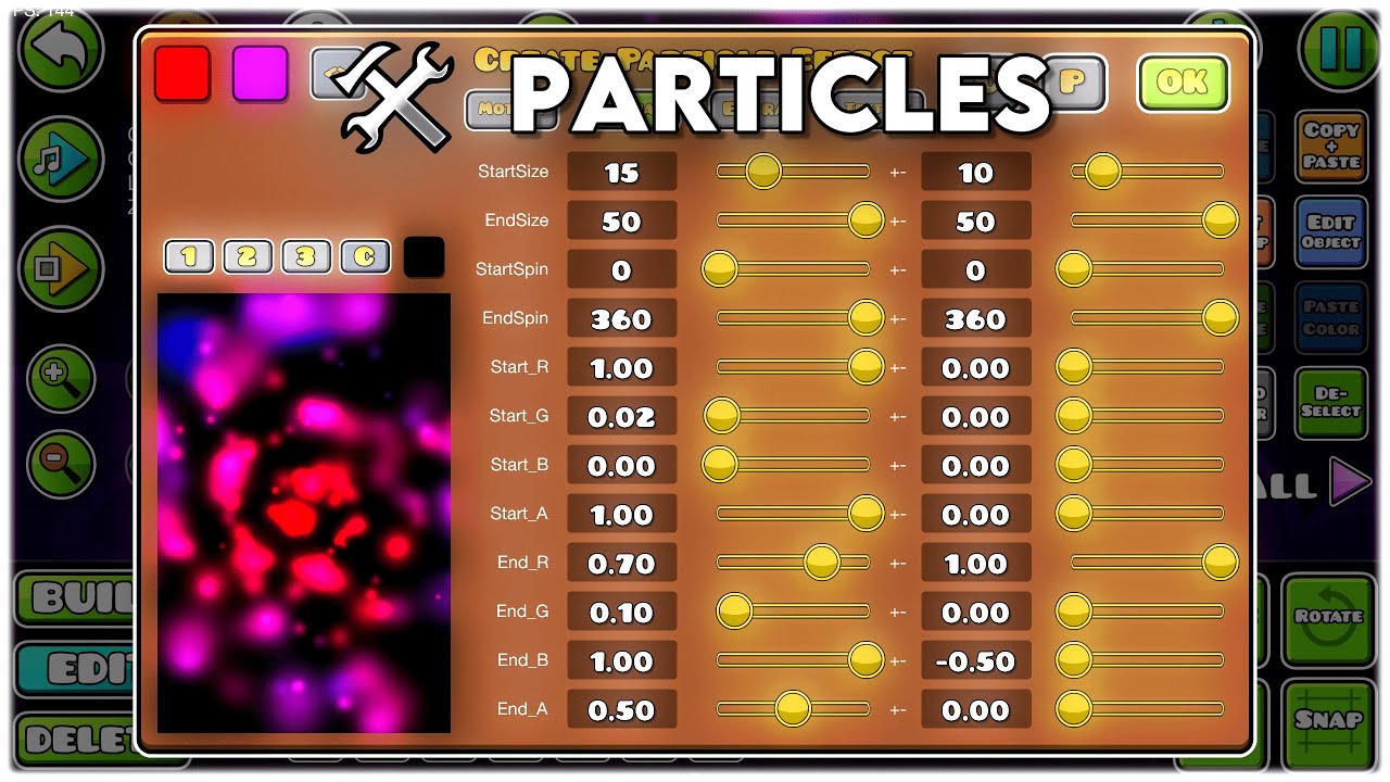 Руководство по редактору Geometry Dash 2.2 — Частицы [#4]