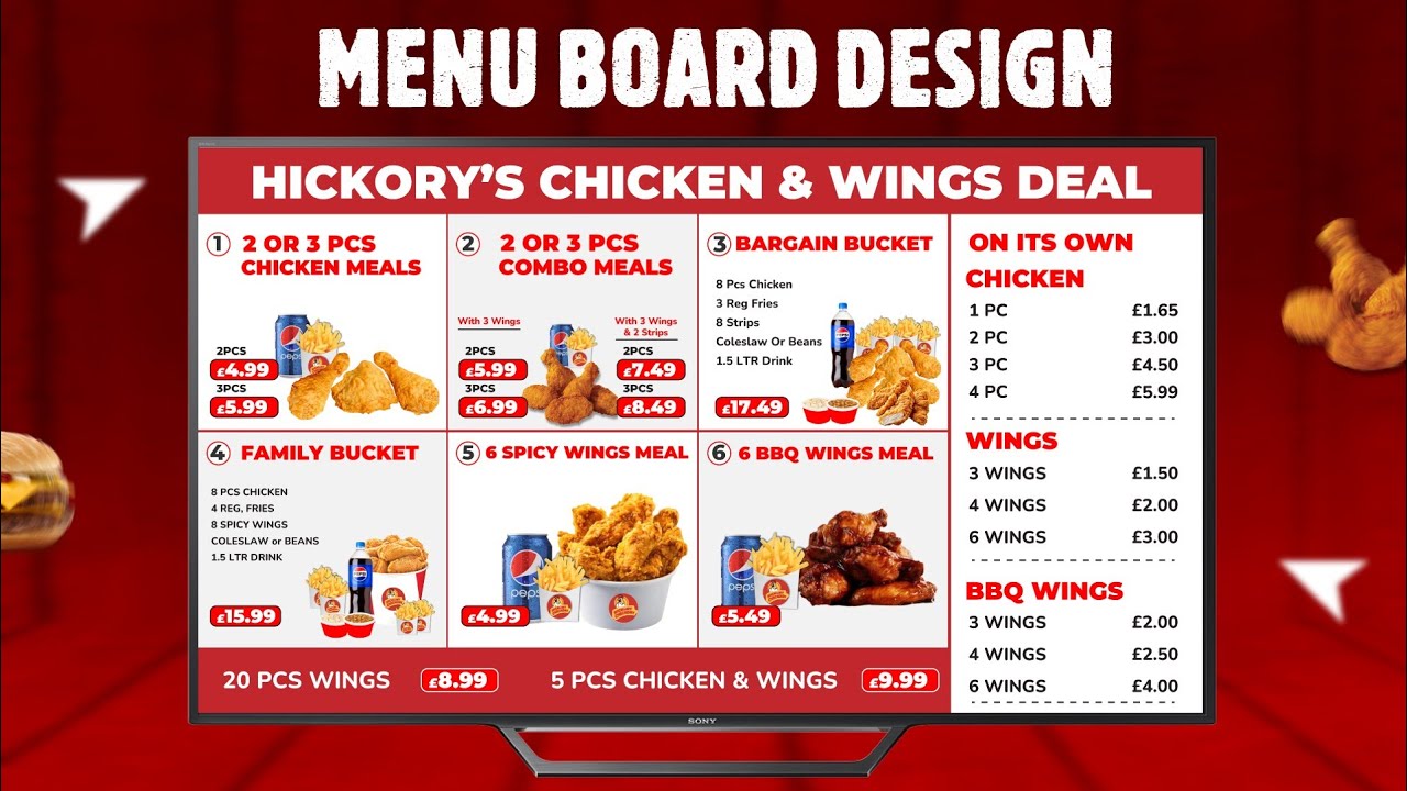 Restaurant Digital Signage Display Design | Animated LED Menu Board Video