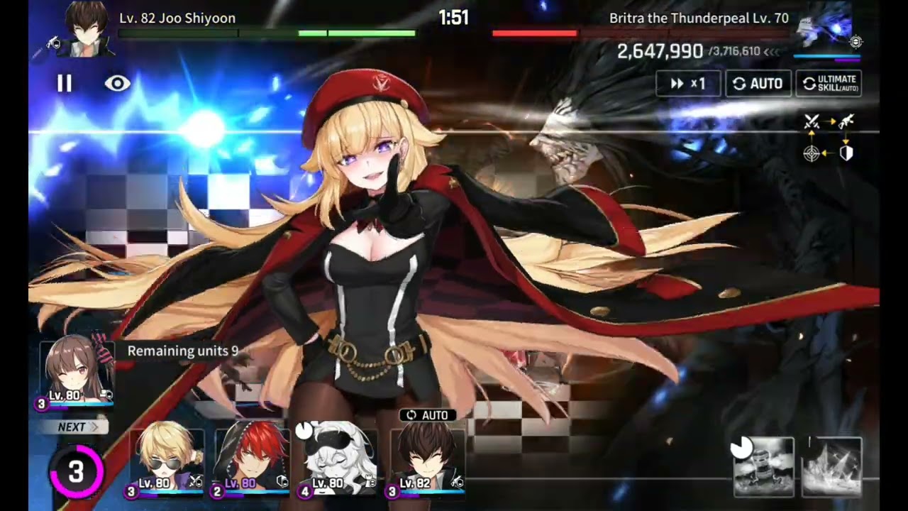 Level 70 Boss Raid - Counterside: Line Battle Arena.