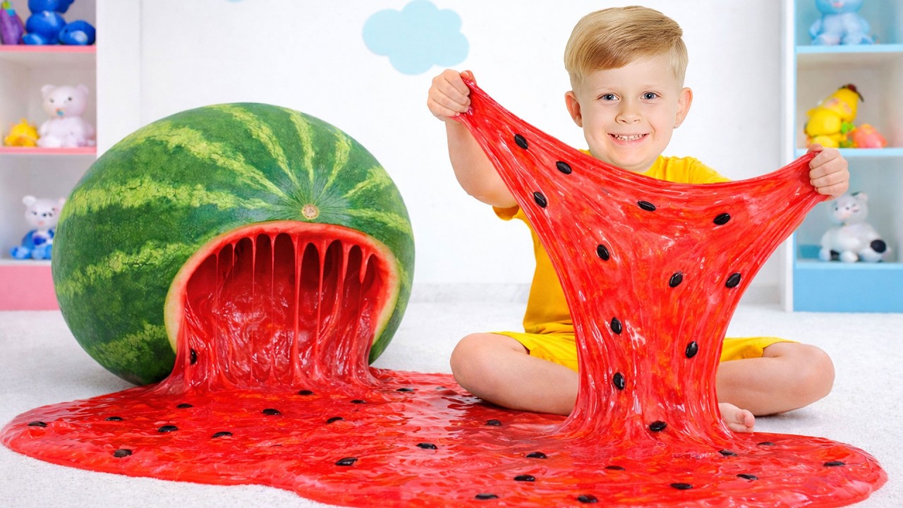 Oliver và các bạn chơi SLIME khổng lồ tại nhà | Thí nghiệm slime vui nhộn cho bé