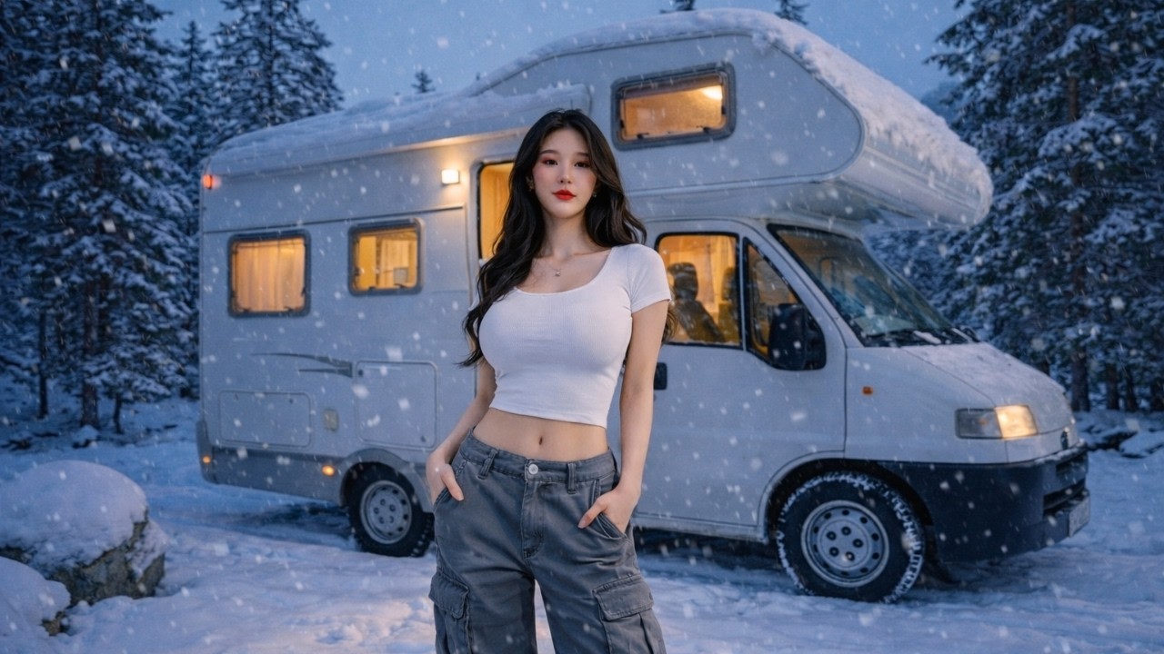RV Camping In Heavy Snow ❄️ Cozy Winter Night Inside My Motorhome