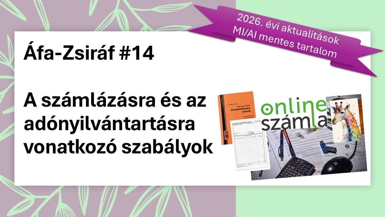 Áfa-Zsiráf #14 Számlázás és adónyilvántartás
