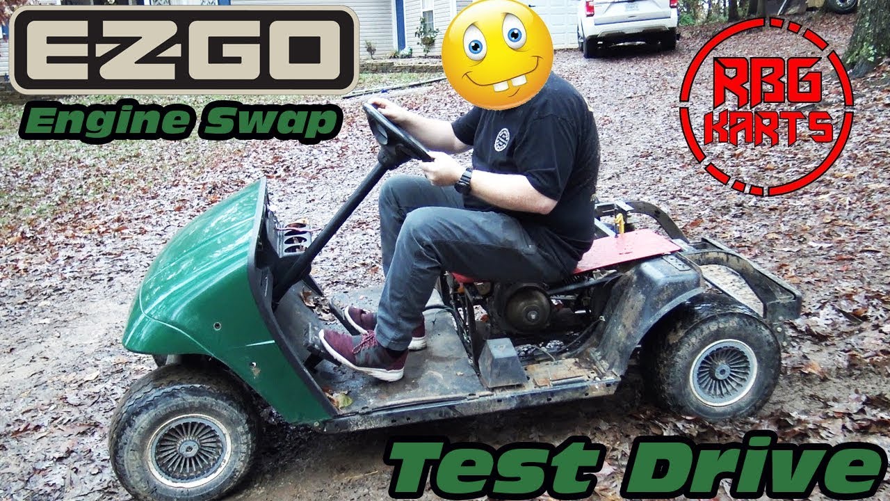EzGo Golf Cart DuroMax 440cc Engine Swap Ep2 ~ Test Ride