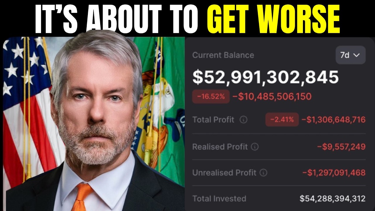 URGENT: MICHAEL SAYLOR HAS LOST $10 BILLION IN BITCOIN...