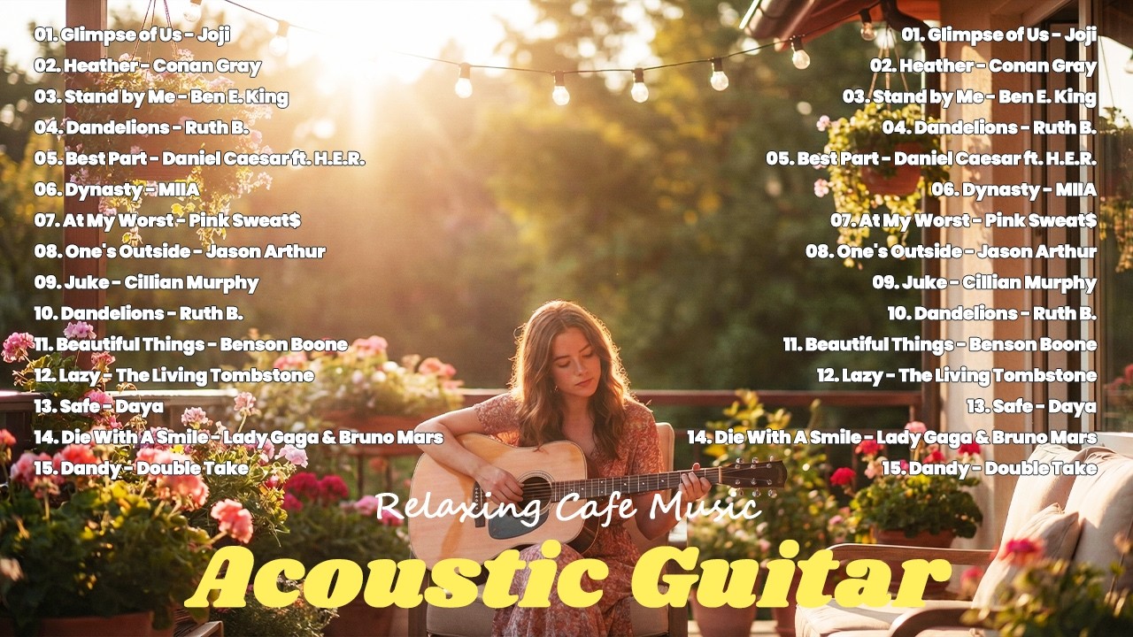 Acoustic Spring Café 🌸 Warm Guitar & Soft Vocals BGM | Relaxing Music for Work, Study