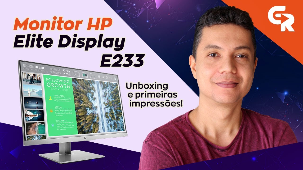 🟢 MONITOR HP ELITE DISPLAY E233 UNBOXING E PRIMEIRAS IMPRESSÕES