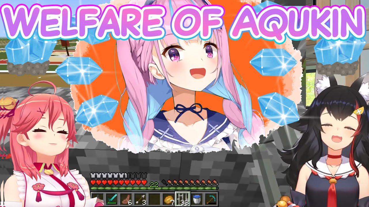 [Ookami Mio] Welfare of Aqukin [Sakura Miko, Hololive Eng Sub]
